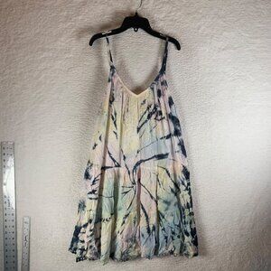 Raviya Women's Tie-Dye Print V-Neck Swim Cover-Up Short Dress Multi Size M NWT‎